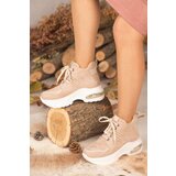 armonika WOMEN'S BEIGE AIR AIR SOLE THICK SOLE LACE UP SPORTS BOOTS cene