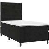  box spring s madracem LED crni 100x200 cm baršun | shoptok.hr