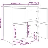  Komode 3 pcs hrast artisan 70 x 41 x 75 cm Konstruirano drvo | shoptok.hr