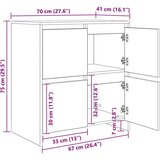  Strani šal 3 pcs Umetni hrast 70 x 41 x 75 cm Konstruiran les, (5000217261) | Shoptok.si
