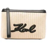 Torbice Bolsos Mujer Modèle K/signature Raffia Pouch Bež