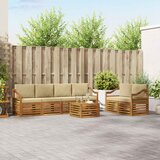  Set vanjskih sofa 7 kom. Prirodna i bež Čvrsto drvo akacije | shoptok.hr