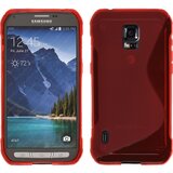  Gumijasti / gel etui S-Line za Samsung Galaxy S5 Active G870 - rdeči Cene