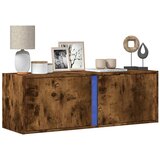 vidaXL Zidni TV ormarić LED boja dimljenog hrasta 100 x 31 x 35 cm Cijene