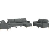  4-dijelni set sofa s tabureom tamnosivi od tkanine | shoptok.hr