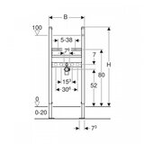 Geberit Element za umivaonik Duofix Basic (Premazano prahom, Visina: 112 cm) | shoptok.hr