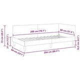  Kutni okvir kreveta Krema 80 x 200 cm Velvet i inženjerski drvo | shoptok.hr