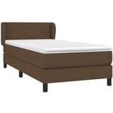  Box spring postelja z vzmetnico temno rjav 90x190 cm blago, (20791308) | Shoptok.si
