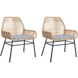 Maison Chic Vrtni stoli - Stol za vrt 2 kosa z blazinami rjav poli ratan JS1402, (21877442) | Shoptok.si