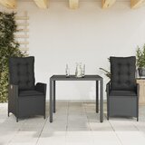  7-dijelni vrtni blagovaonski set s jastucima crni od poliratana | shoptok.hr