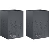  Vrtna saksija 2 kom. Antracit 50 x 50 x 75 cm Čelična vrata | shoptok.hr
