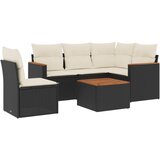 Maison Chic Seti vrtnega pohištva - Vrtna garnitura - Vrtni pohištvo set 6-delna z blazinami črna poli ratan, (21813500) | Shoptok.si