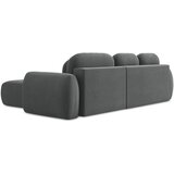 Makamii Tamno siva sklopiva/s prostorom za odlaganje kutna garnitura od bouclé tkanine (s desnim kutom/s ležaljkom) Pele – | shoptok.hr