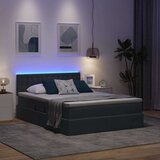  LED krevet za pohranu s madracem Tamnosiva 140 x 190 cm Baršun | shoptok.hr