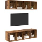  Set TV stalka s policom s pohranom 3 pcs Staro drvo Konstruirano drvo | shoptok.hr