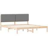  Krevetni okvir s tapiciranim uzglavljem Svijetlo siva Svjetlosiva 205.5 x 185.5 x 84.5 cm | shoptok.hr