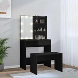  Set toaletnog stolića LED crni od konstruiranog drva | Eponuda.com