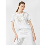 Koton T-Shirt - White - Relaxed fit Cene
