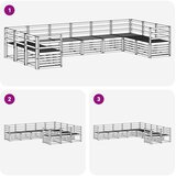  Set vanjskih sofa 10 pcs Bijela 363 x 185,5 x 73 cm | shoptok.hr