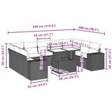 vidaXL Vrtna sedežna garnitura 10-delna z blazinami črn poli ratan | Shoptok.si