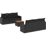  7-dijelni set vrtnih sofa od poliratana s jastucima crni | shoptok.hr