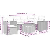  6-dijelni set vrtnih sofa s jastucima crni od poliratana | shoptok.hr