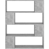 vidaXL knjižna omara za razdelitev prostora betonsko siva 100x24x124cm | Shoptok.si