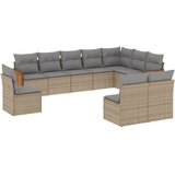  The Living Store Vrtna sedežna garnitura 10-delna z blazinami bež poli ratan - Vrtna Sedežna Garniture, (21452710) | Shoptok.si