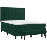 Krevet s oprugama i madracem tamnozeleni 140x190 cm baršunasti | Eponuda.com