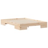 vidaXL Posteljni okvir Rjava 120 x 200 cm Trdna borovina | Shoptok.si
