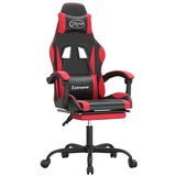  Gaming stol z oporo za noge črno in rdeče umetno usnje, (21378098) | Shoptok.si