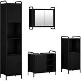  Set ormarića za kupaonicu 4 kom. Crni hrast 40 x 36 x 181 cm | shoptok.hr