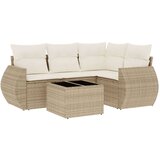  5-dijelni vrtni set sofa s jastucima bež od poliratana | shoptok.hr