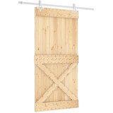 Klizna vrata 100 x 210 cm Čvrsta borovina (neobrađena) | shoptok.hr