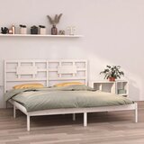 The Living Store Posteljni okvir bel iz trdnega lesa 200x200 cm - Posteljni Okvir, (21526803) Cene