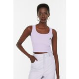 Trendyol Lilac Embroidered Crop Knitted Singlet Cene'.'
