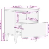 vidaXL Posteljne mize s predalom 40 x 33 x 46 cm | Shoptok.si