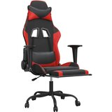  Igraća stolica od umjetne kože s osloncem za noge Crna i crvena | shoptok.hr