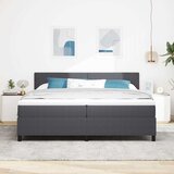  LED Box Spring Krevet Tamno siva i bijela 200 x 200 cm | shoptok.hr