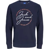 Jack & Jones Sweater majica 'Jerry' mornarsko plava / crvena / bijela