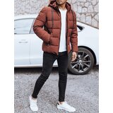 DStreet Kurtka męska zimowa pikowana z kapturem ceglasta | Shoptok.si