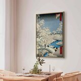  Slika - Utagawa Hiroshige – Drum bridge and Setting Sun Hill at Meguro 80x120 U prirodnom drvenom okviru | shoptok.hr
