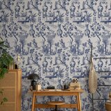  Tapeta - Blue antique – a delicate pattern with Greek and botanical motifs 49x1000 Samoljepljiva | shoptok.hr