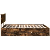  Krevetna konstrukcija s ladicama Dimljeni hrast 135 x 190 cm Smeđa 200 x 138 x 90 cm | Shoptok.si