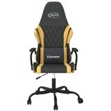 vidaXL Masažni gaming stol črno in zlato umetno usnje | Shoptok.si