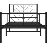  Metalni okvir kreveta uzglavlje i podnožje crni 90x190 cm | shoptok.hr