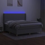  box spring s madracem LED svjetlosivi 180x200 cm tkanina | shoptok.hr