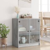  Bočni ormarić sa staklenim vratima boja hrasta 68x37x75,5 cm | shoptok.hr