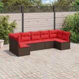 vidaXL 7-dijelni set vrtnih sofa od poliratana s jastucima smeđi | shoptok.hr