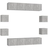 vidaXL 8-dijelni set TV ormarića siva boja betona konstruirano drvo - Beton siva 1 160 cm | shoptok.hr